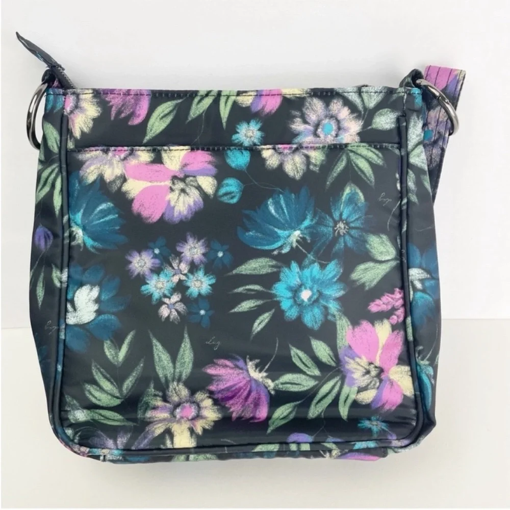 Lug Breezer Bloom Black RFID Crossbody Travel Organizer Bag Excellent Condition